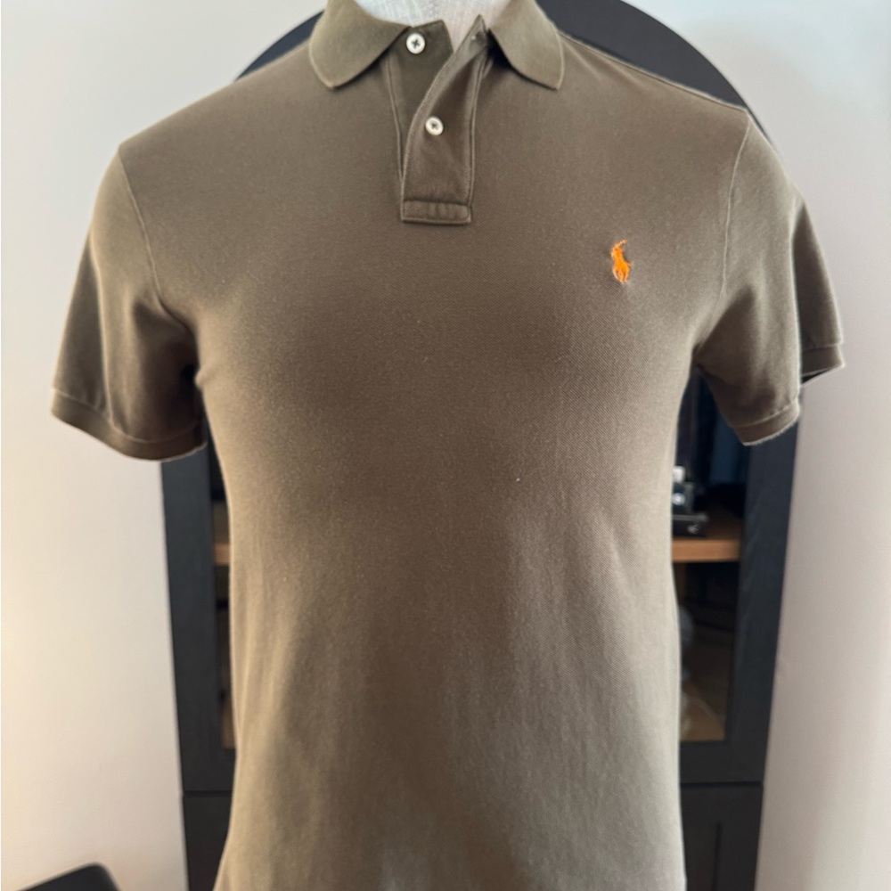 Ralph Lauren Men's Brown Polo with Orange Logo